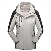 cheap Fleece &amp; 3 in 1 Jackets-Women&#039;s Hiking 3-in-1 Jackets Ski Jacket Hiking Fleece Jacket Winter Outdoor Thermal Warm Windproof Lightweight Wear Resistance Outerwear Winter Jacket Trench Coat Skiing Fishing Climbing Black Ivory