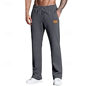 billiga Joggingbyxor-Herr Joggingbyxor Långbyxor Träningsbyxor med raka ben Ficka Elastisk midja Snörning Slät Komfort Utomhussport Dagligen Mode Ledigt Svart Vit Microelastisk