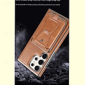 cheap Samsung Cases-Phone Case For Samsung Galaxy S25 S25 Plus S25 Ultra S24 S24 Ultra Plus S23 Ultra Plus Back Cover with Stand Holder Card Slot Shockproof Retro TPU PU Leather