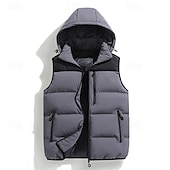 preiswerte Westen-Herren Wanderweste Pufferweste Ärmellos Weste Außen Thermowarm Winter Reißverschluss Tasche Polyester Schwarz Grün Khaki Jagd Angeln Klettern