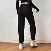 cheap Yoga Pants &amp; Bloomers-Women&#039;s Harem Pants Sports Sweatpants with Pockets Tummy Control Gym Volleyball Workout Bottoms Solid Color Black Blue Grey Cotton Fall Sports Activewear