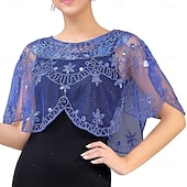 abordables Cape Châle-Écharpe Femme Élégant Protection solaire Manche Courte Dentelle Boléros de Mariage Avec Perlage Pour Mariage Été