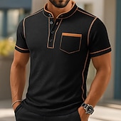Χαμηλού Κόστους Casual Tee Henley-Ανδρικά Πουκάμισο Waffle Henley Κοντομάνικα Κοντομάνικο Συμπαγές Χρώμα Σκέτο Μοντέρνα Υψηλής Ποιότητας Άνετο Μπλοκ χρωμάτων Κουμπιά Χένλι ΕΞΩΤΕΡΙΚΟΥ ΧΩΡΟΥ Causal Καθημερινά Καλοκαίρι Όλες οι εποχές