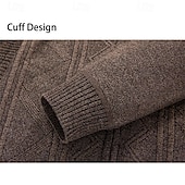 baratos suéter cardigã masculino-Homens Sueter Cardigan Suéter Cortado Suéter com zíper Suéter de malha Estriado Tricotar Tops regulares Tosão Tecido Colarinho Chinês Moda Clássico Férias Roupa Diária Roupa Outono Inverno Vermelho
