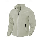 ieftine Hanorace de bază-Bărbați Hanorca Fleece Polar Jachetă din lână Hanorac cu fermoar complet Negru Mov Portocaliu Gri Deschis Gri Închis Guler în picioare Simplu Buzunar Sporturi &amp; Exterior Zilnic Concediu Poliester Șic
