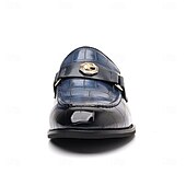 abordables Semi-formel-Mocassins en similicuir bordeaux pour homme, effet crocodile, avec boucle décorative en métal, pour hommes d&#039;affaires, événements formels et banquets