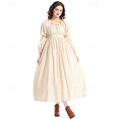levne Pionýr / 19. století-250. výročí USA 19. století Divoký západ Prairie šaty Pioneer Girl Koloniální Průkopník Revoluční válka Maškarní kostým Dámské předvečer Všech svatých Karneval 4. července Dospělí Šaty Zástěra