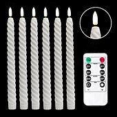 abordables Luces de velas-6 velas electrónicas de 25,5 cm con hilo giratorio para Halloween y Navidad, con varilla larga LED, ideal para interiores y exteriores, para restaurantes, fiestas, bodas, ambientes decorativos, con