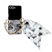 cheap Samsung Cases-Phone Case For Samsung Galaxy Z Flip 7 Z Flip 6 Z Flip 5 Z Flip 4 Z Flip 3 Back Cover with Lanyard Shockproof Flower Floral