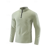 abordables Camisetas y Tops de Correr-Hombre Camisa de entrenamiento Top para correr Cremallera de un cuarto Manga Larga Camiseta Otoño UPF 50 Secado rápido Ligero Dispersor de humedad Pesca Senderismo Corriendo Ropa de deporte Ropa de
