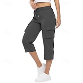 cheap Bottoms-Women&#039;s Cargo Pants Hiking Pants Trousers Outdoor Regular Fit Breathable Bottoms Pocket Drawstring Black White Cotton Camping / Hiking Running S M L XL XXL