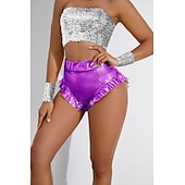 preiswerte Unterteile-Retro Vintage 1980er Glänzend Metallisch Shorts Hotpants Disco Einfarbig Kostüm Damen Karnevalskostüm Karneval Club Pride Parade Pride-Monat Erwachsene Shorts