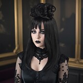 Недорогие Парики для киноперсонажей-Парик для косплея Beetlejuice Lydia – парик с раздельными волосами, микрокудри, идеально подходит для Хэллоуина, косплея и тематических вечеринок