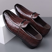 voordelige Loafers-Groene instappers met krokodillenmotief voor heren – casual zakelijke stijl, comfortabele schoenen van imitatieleer voor op kantoor en dagelijks gebruik