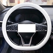 abordables Servicio de Vehículo-Funda de silicona para volante de coche, moderna, antideslizante, suave, ajustada, universal, para todas las estaciones, cómoda, resistente al desgaste, funda flexible para el mango.