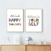 abordables Jusqu'à 30 $-Affiche sur toile avec citations inspirantes et colorées, peinture décorative murale simple pour salon, chambre à coucher, décoration d'intérieur, sans cadre