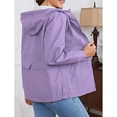 billiga Trenchcoats-Dam Trenchcoat Hoodiejacka Bekväm Andningsfunktion Dragkedja Ficka Ledigt Slät Semester Gata Dagliga kläder Utekväll Dragkedja Normal Luvtröja Normal Långärmad Ytterkläder Svart Gul Vin Vår Höst