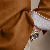 abordables Vêtements d&#039;extérieur élites pour hommes-Hommes Blazer 100% lin Veste blazer Blazer en lin Formel Mariage Noël Élégant ancien Été Printemps 100% Lin Couleur Unie Avec Poches Boutonnage simple deux boutons veste Noir Blanche Orange Vert