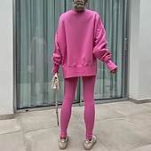 levne teplákové soupravy-Dámské Tepláková souprava Mikina s kapucí Legíny na běhání Rozparek Jednobarevné Celotělové oblečení Jaro Podzim Černá Růžová Tělocvična Výcivk Běh Vysoký pas Větruvzdorné Lehká váha Odvod vlhkosti