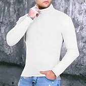 halpa miesten villapaita-Miesten Neulepusero Neulottu villapaita Joustin Neuloa Tavalliset topit Kudottu Tavallinen Poolokaulus Muoti Vapaa-aika Loma Arki-asut Vaatetus Syystalvi Viini Musta S M L