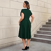 olcso Ruhák-Retró 1950-es Rockabilly Déli Flare ruha Extra méret A-vonalú Jelmez Női Vakáció Hazaérkezés Buli és este Felnőttek Ruha Tavaszi nyár