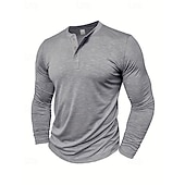 economico Cime-Per uomo Camicia da escursionismo cima dell&#039;escursionismo Camicia Henley Manica Lunga Maglietta Top Esterno Leggero Traspirante Zip a un quarto Poliestere Nero Bianco Blu marino Tennis Golf Corsa