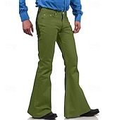 preiswerte Fackel-Herren Anzughose Disco-Hosen Schlaghosen Hose Tasche Knöpfe Einfach Komfort Formell Party Arbeit Mode Lässig Schwarz Weiß Mikroelastisch