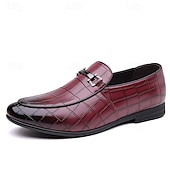 voordelige Loafers-Groene instappers met krokodillenmotief voor heren – casual zakelijke stijl, comfortabele schoenen van imitatieleer voor op kantoor en dagelijks gebruik