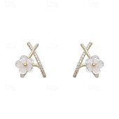 voordelige Boucles d'oreilles-Women's Stud Earrings Tropical Joy Flower Shape Tropical Earrings Jewelry Gold For Party