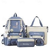 abordables Sacs à dos pour Enfants et Adolescents-Ensemble de sac à dos vert 5 en 1 pour filles avec de jolis accessoires – sac d&#039;école léger avec fourre-tout, trousse et pochette à cordon pour les adolescentes et un usage quotidien