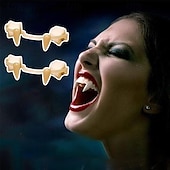 preiswerte Halloween-Maske &amp; Requisiten-Einziehbare Vampirzähne für Halloween, realistische Vampirzähne für Cosplay, Requisiten für Zombiekostümpartys für Erwachsene und Kinder, gruseliges Dracula-Gebiss für die Halloween-Maskenball-Verkleidung