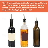 Недорогие Кухонная утварь и гаджеты-Набор из 12 многоразовых насадок для розлива винных бутылок из нержавеющей стали, обеспечивающих легкое и плавное наливание, идеально подходит для вина, виски, оливкового масла и использования в