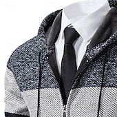 preiswerte Herren Strickjacke-Herren Pullover Kleid Pullover Strickjacke Reißverschluss-Pullover Strickpullover Gerippt Stricken Normale Oberteile Farbblock Gestrickt Einfach Mit Kapuze Mode Schals Geschäft Lässig Bekleidung