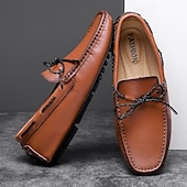 halpa Miesten loaferit ja nauhattomat kengät-Ruskeat mokkasiinit miehille – klassiset slip-on-kengät käsin ommelluilla yksityiskohdilla, sopivat sekä rentoon että juhlavaan käyttöön