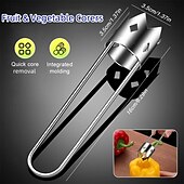 cheap Fruit &amp; Vegetable Tools-Fruit and Vegetable Corer Tool, Stainless Steel Fruite, Apple Core Remover with Ergonomic Handle, Red Bell Pepper Corer Tool for Vegetables Fruit Kitchen Gadget