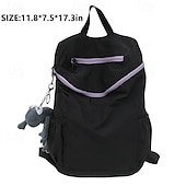 abordables Sacs à Dos de Plein Air-Homme Femmes Sac à Dos Cartable Sac à Dos Fonctionnel Sac à dos scolaire École Quotidien Camping &amp; Randonnée Nylon Réglable Grande capacité Imperméable Fermeture éclair Noir Rose Claire Vert