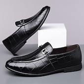 voordelige Loafers-Groene instappers met krokodillenmotief voor heren – casual zakelijke stijl, comfortabele schoenen van imitatieleer voor op kantoor en dagelijks gebruik