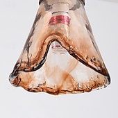 cheap Pendant Lights-Nordic Style Retro Brown Single-Head Mini Pendant Lighting, Creative Cognac Color Clear Glass Lampshade Chandelier, Simple Metal Lamp Holder Hanging Lamp