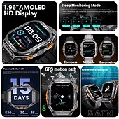 abordables Montres connectées-X5 Montre intelligente 1.96 pouce Smartwatch Montre Connectée Bluetooth Rappel d&#039;appel Moniteur d&#039;Activité Moniteur de Fréquence Cardiaque Rappel sédentaire Trouver mon Appareil Compatible avec