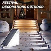 abordables Éclairage au sol-Lumières de Marche Solaire 2/4 Pcs Extérieures 13LEDs Lumières de Marches Solaires IP65 Étanches Lumières de Jardin pour Escaliers Pas de Patio Porte Avant Éclairage Décoration pour Halloween