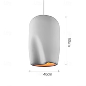 cheap Pendant Lights-Minimalist White Art Deco Pendant Light, Polystyrene Materia, Warm White White Light, E26 E27, Adjustable Chain