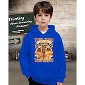 billiga Pojkens 3D Sporter &amp; Spel-Pojkars casual hoodie med tung tung tung saur roligt abstrakt tryck 3D-grafik hoodie långärmad vår höst mode streetwear barn 4-12 år huva utomhus casual daglig normal passform