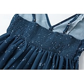 economico Abiti boho-Per donna Abito Midi Abito Boho Abito occidentale Moda Classico Moderno Vacanza Quotidiano Uscire Vestibilità regolare Semplice Senza Maniche Scollo a V Blu scuro Estate