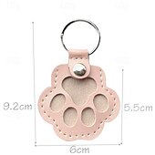 economico I regali-Portachiavi in pelle a forma di zampa di animale domestico, ciondolo creativo per conservare i ricordi dei peli di cane e gatto, grazioso accessorio per la decorazione di borsetta.