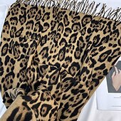 levne Dámské velké šály a přehozy-Dámské Obdélníkový šátek ulice Denní Rande Šedá Žlutá Khaki ŠÁLA Leopard
