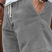 economico Scalda-muscoli-Per uomo Pantaloni in velluto a coste Shorts Bermuda Shorts da Spiaggia Elastico in vita Coulisse Multi-tasche Semplice Comodità Sportivo Lunghezza al ginocchio All&#039;aperto Quotidiano Corsa Vacanza