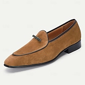 Χαμηλού Κόστους Δερμάτινα Loafers Premium-Ανδρικά Σουέντ Δερμάτινα Μοκασίνια σε Τυπικό Σχέδιο με Ελάχιστο Λουράκι για Καθημερινές Μετακινήσεις Επιχειρηματικό Ντύσιμο και Εξόδους το Σαββατοκύριακο
