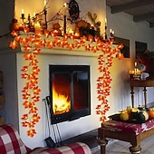 abordables Lumières d&#039;Halloween-Guirlande lumineuse d&#039;Halloween en forme de feuille d&#039;érable et de citrouille, alimentée par piles, décoration d&#039;intérieur et d&#039;extérieur à suspendre pour étagère, bureau, porche, Thanksgiving,