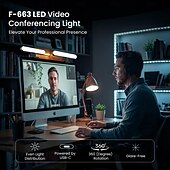 Недорогие Крепления для камеры мобильного телефона-перезаряжаемый пристегивающийся светильник для видеоконференций с пультом дистанционного управления и сенсорным управлением, 3 регулируемых режима освещения для звонков с увеличением и видеозаписи
