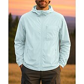 preiswerte Wasserdichte Jacken-Herren Windjacke Wanderjacke Außen Sonnenschutz Leicht Atmungsaktiv Wanderoutfits Wanderbekleidung Sommer Frühling Jacke Camping / Wandern / Höhlenforschung Laufen Einfarbig Schwarz Hellgrau Purpur